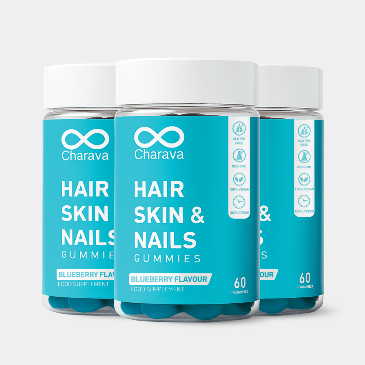 Charava Hair, Skin & Nails Gummies 90 Days