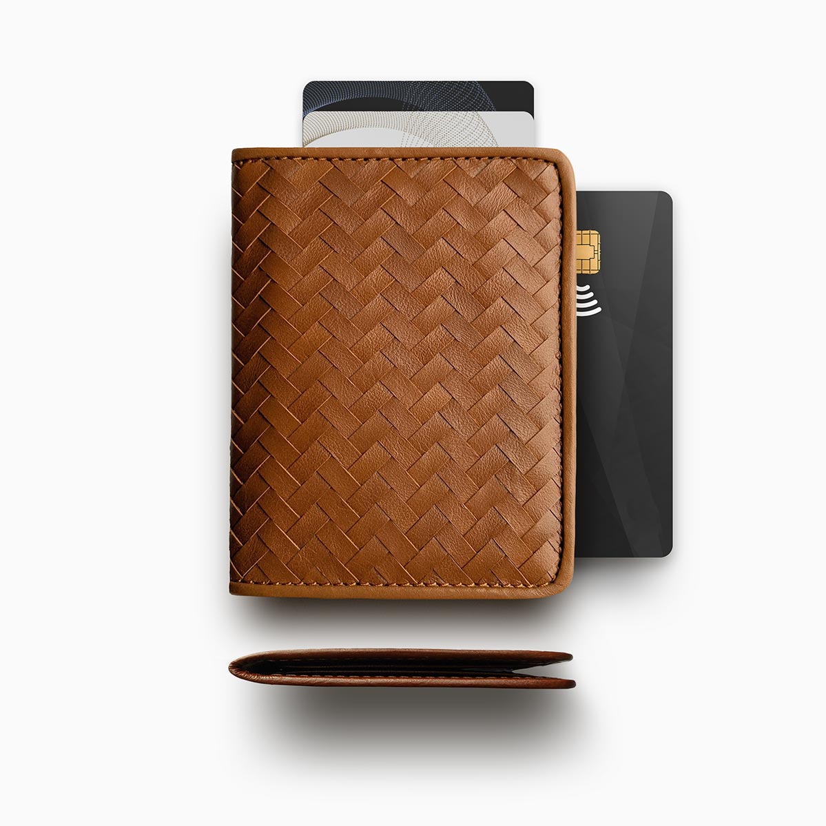 Herringbone Wallet, Tan | Mantidy®