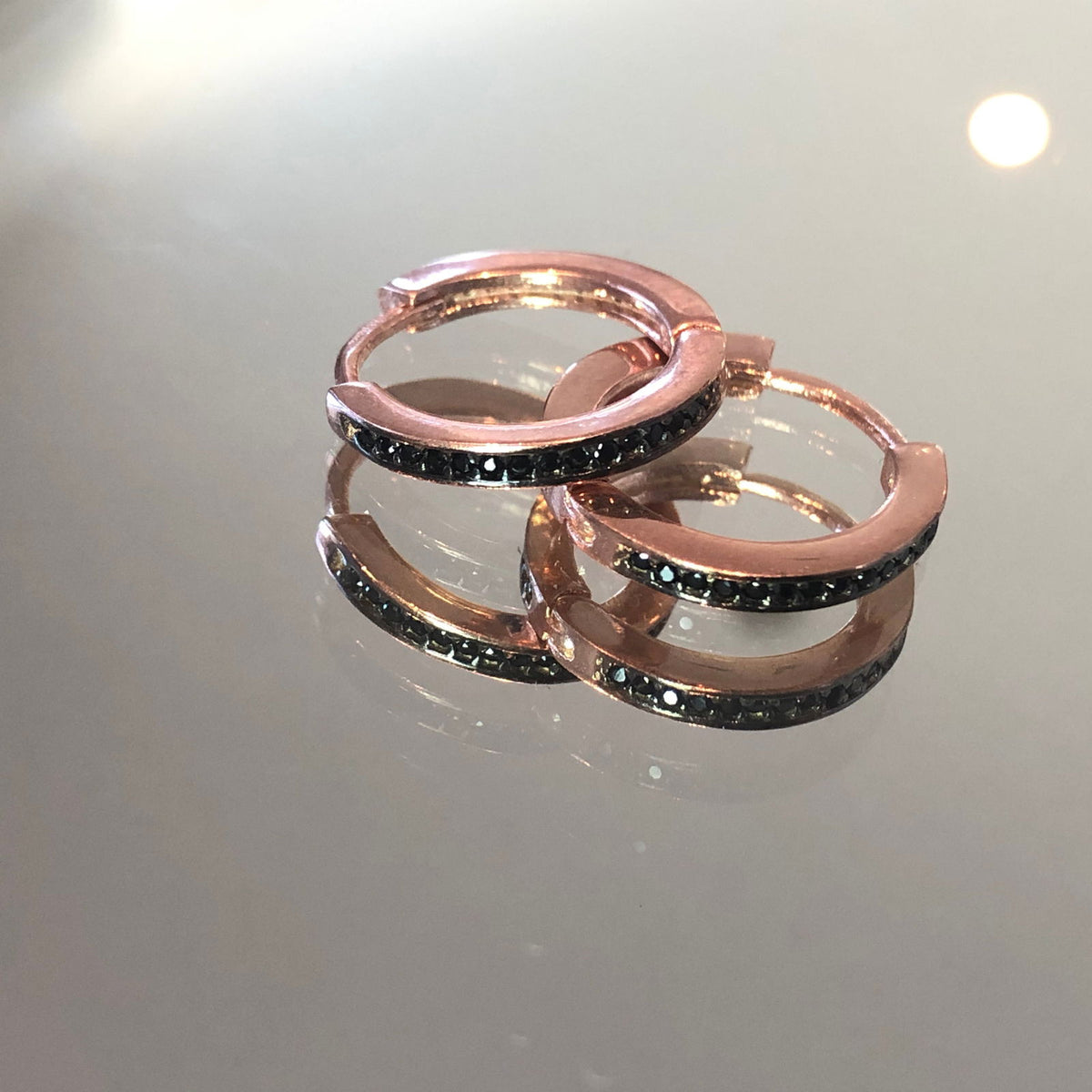 Hoop Earrings with Small Pave-set Stones