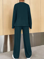Casual Round Neck Knit Two-Piece Loungewear Set