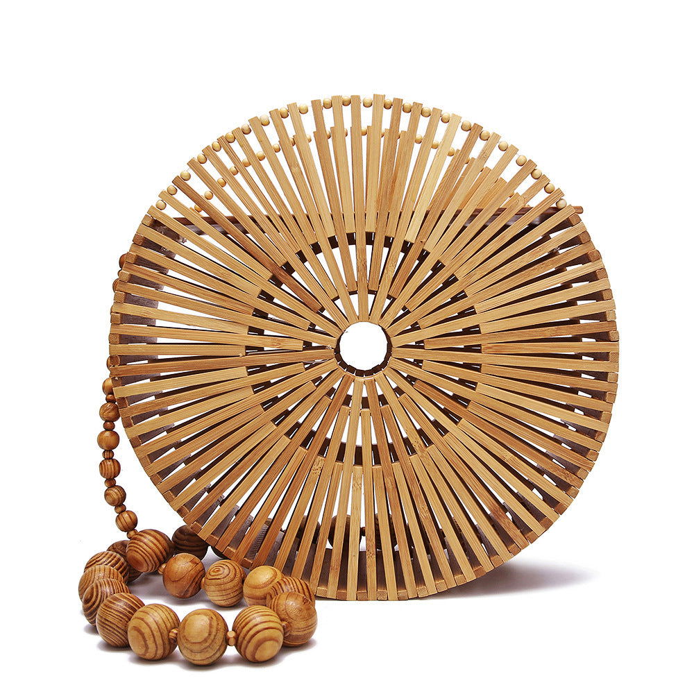 Ines Bamboo Wooden Woven Holiday Stylish Unique Bag