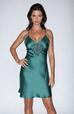 Irall Emerald III Satin Nightdress Dark Green
