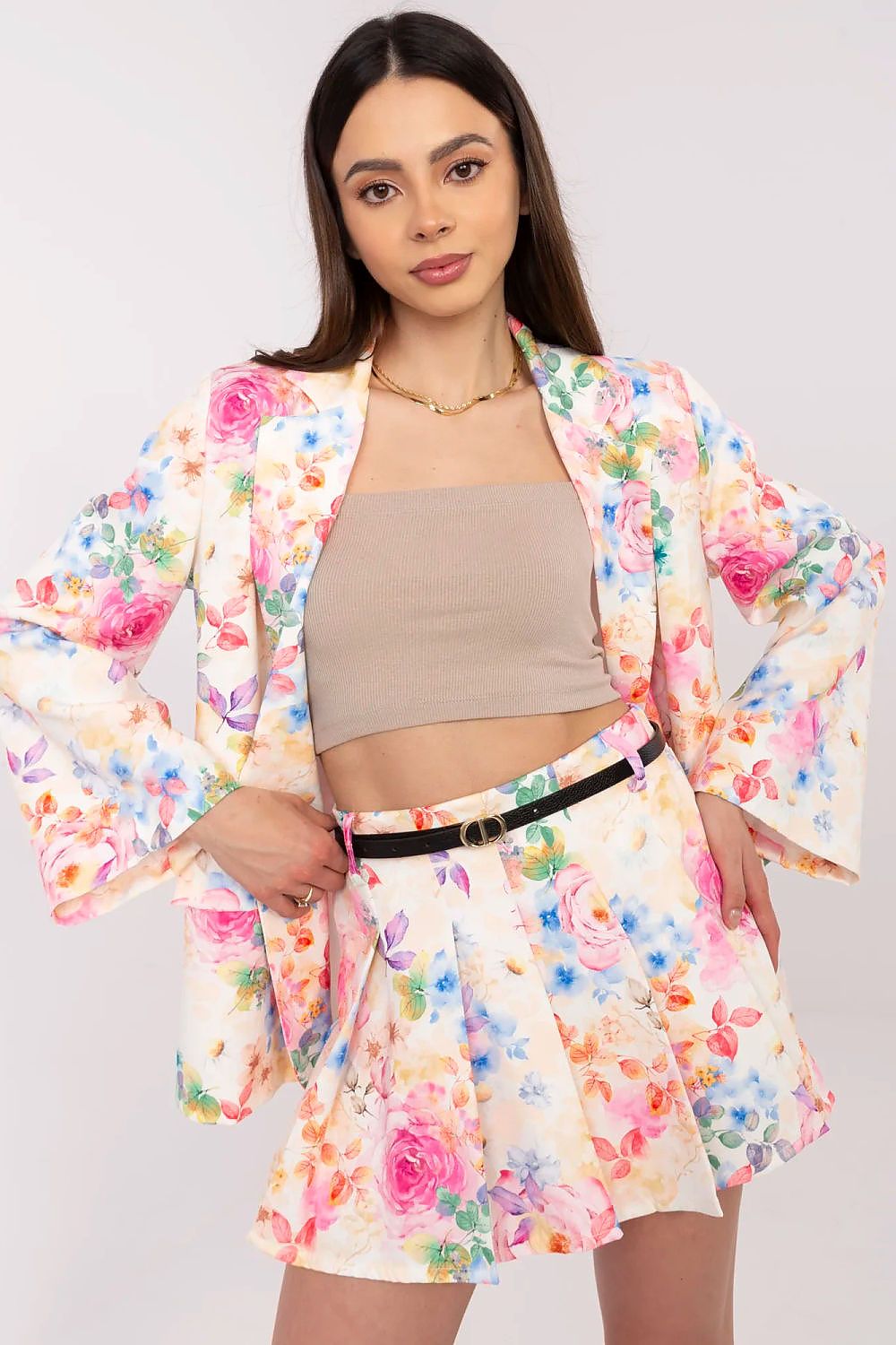 Italy Moda Floral Blazer & Shorts Co-Ord Set