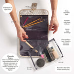 Kate' Hanging Beauty Bag in Starflower Gold