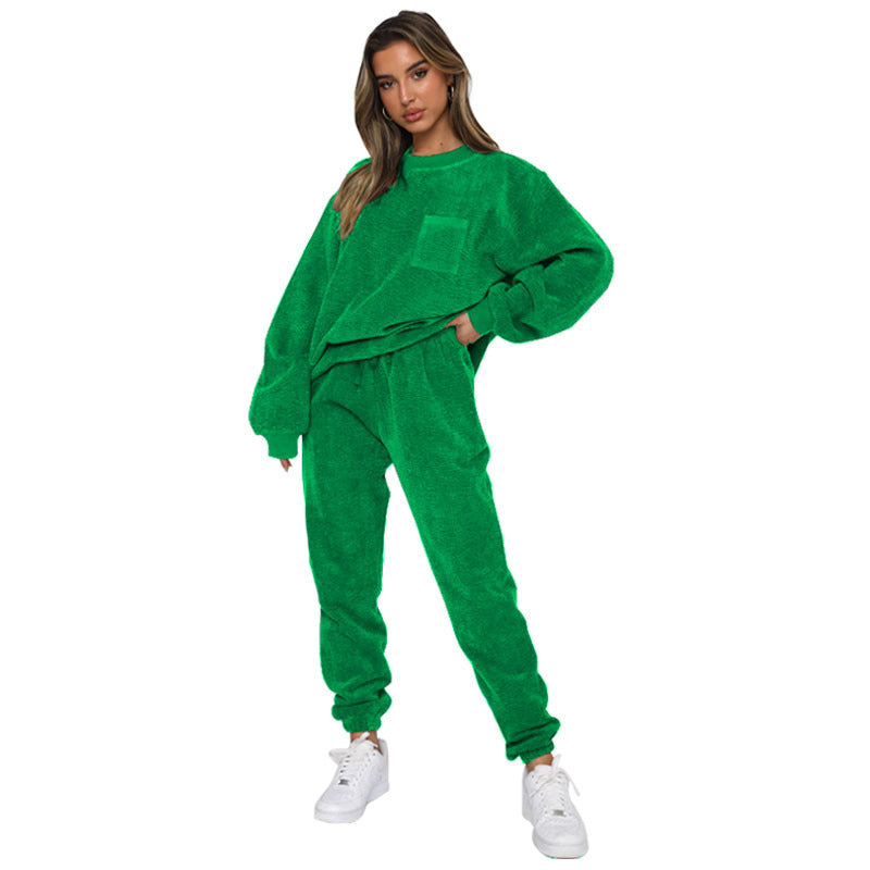 Kate Long Sleeve Ladies Loungewear Two-piece Loungewear Set | 7 Colours Green