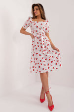 Lakerta Romantic Floral Fit-and-Flare Day Dress white 2