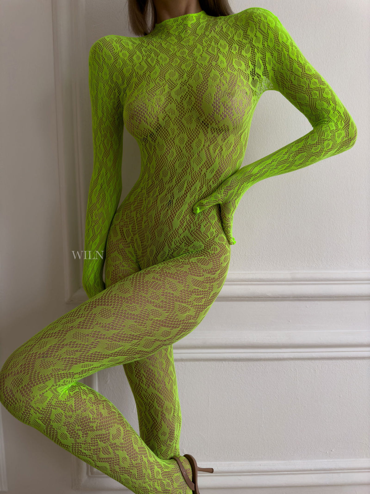 LIBIDO Neon Green One Size Fishnet Bodystocking