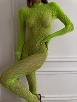 LIBIDO Neon Green One Size Fishnet Bodystocking