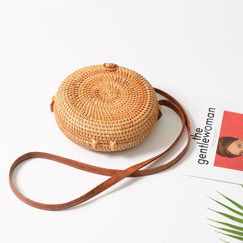 Lucia Hand-Woven Bamboo Rattan Grass Straw Holiday Vacation Bag