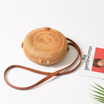 Lucia Hand-Woven Bamboo Rattan Grass Straw Holiday Vacation Bag
