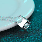 Lulu Sterling Silver Moissanite Necklace | Silver & Rose Gold