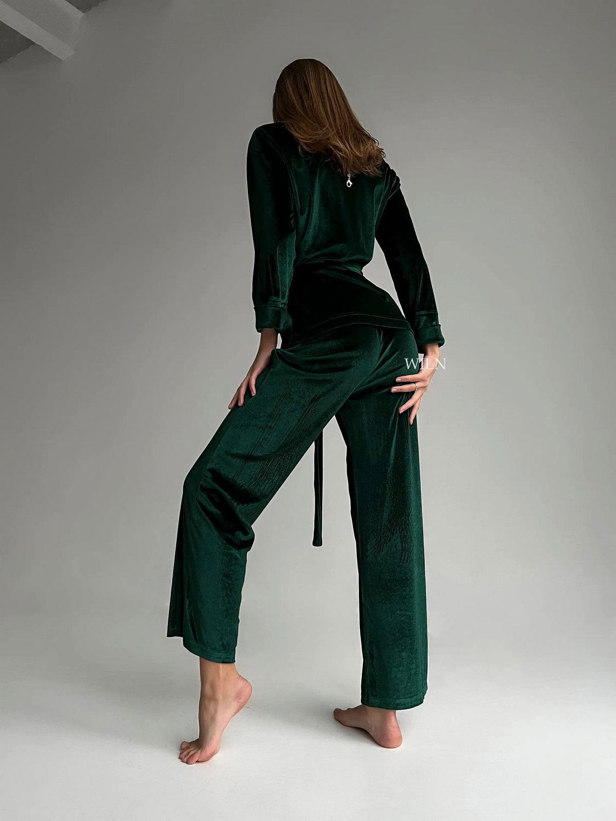 MAJESTIC Women’s Personalised Luxurious Emerald Green Velour Robe