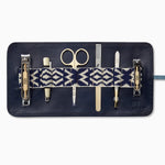 Mantidy® Herringbone Grooming Roll, Navy Blue Blue and Cream