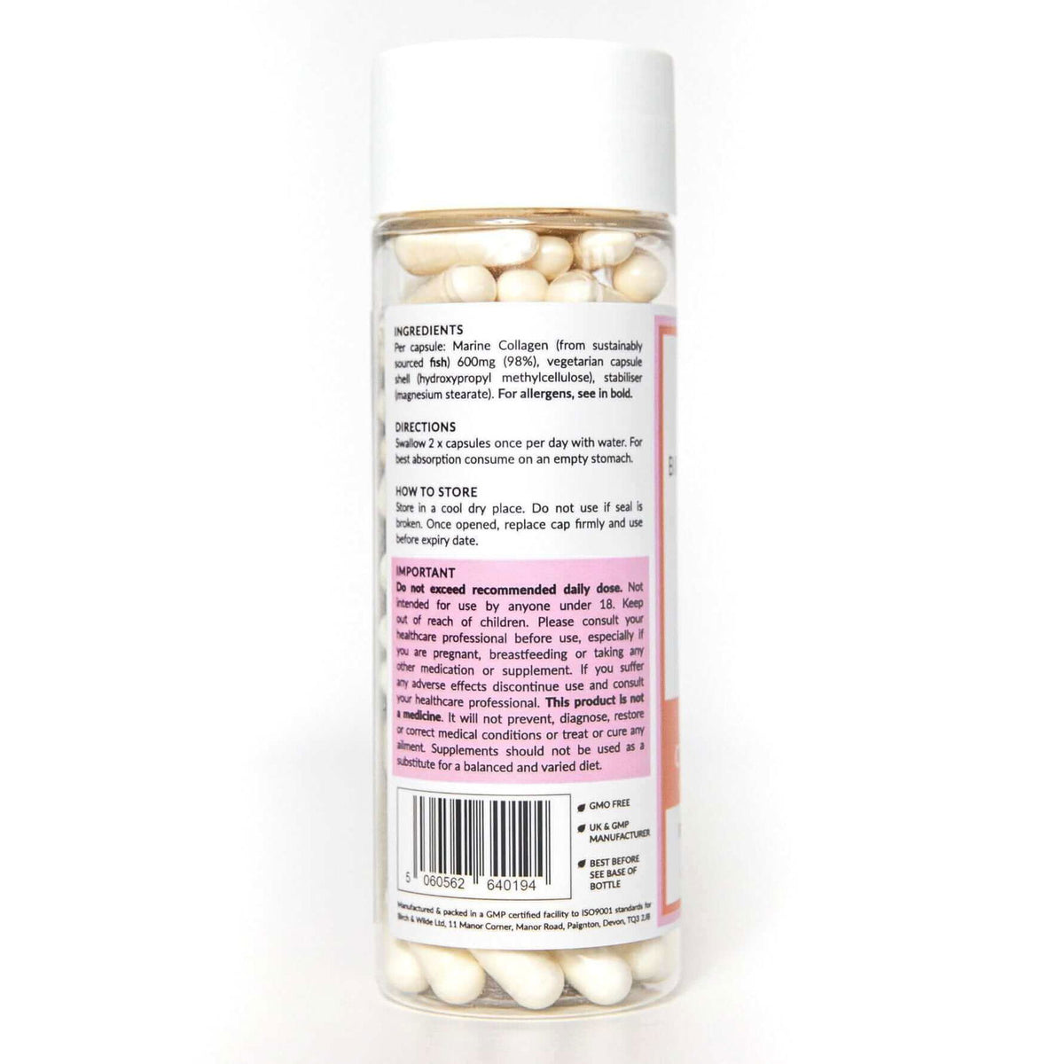 Birch & Wilde Marine Collagen 1200mg 90 Capsules