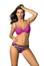 Marko Ethno-Inspired Push-Up Two-Piece Bikini Set with Patterned Trim