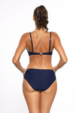 Marko Gold-Framed Plunge Two-Piece Bikini Set with Soft Glam Design