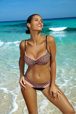 Marko Mesh-Accent Push-Up Two-Piece Bikini Set pink