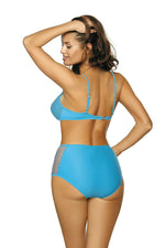 Marko Retro High-Waisted Push-Up Two-Piece Bikini Set with Mesh Accents