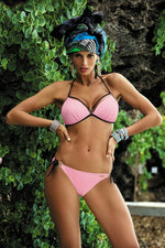 Marko Smooth Push-Up Two-Piece Bikini Set with Jeweled Accents pink 3