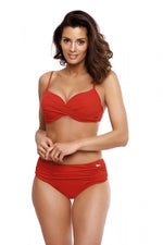 Marko Sophie Two-Piece Padded Bikini Set with High-Waisted Bottoms red