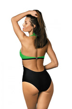 Marko Tulle-Side Push-Up One-Piece Monokini with Brooch Accent