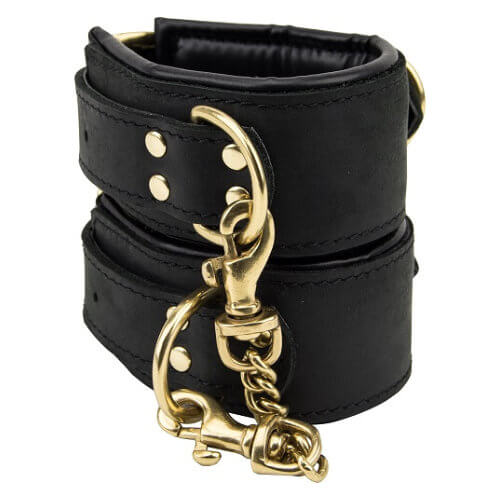 Bound Black Noir Nubuck Leather Slim Wrist Cuffs