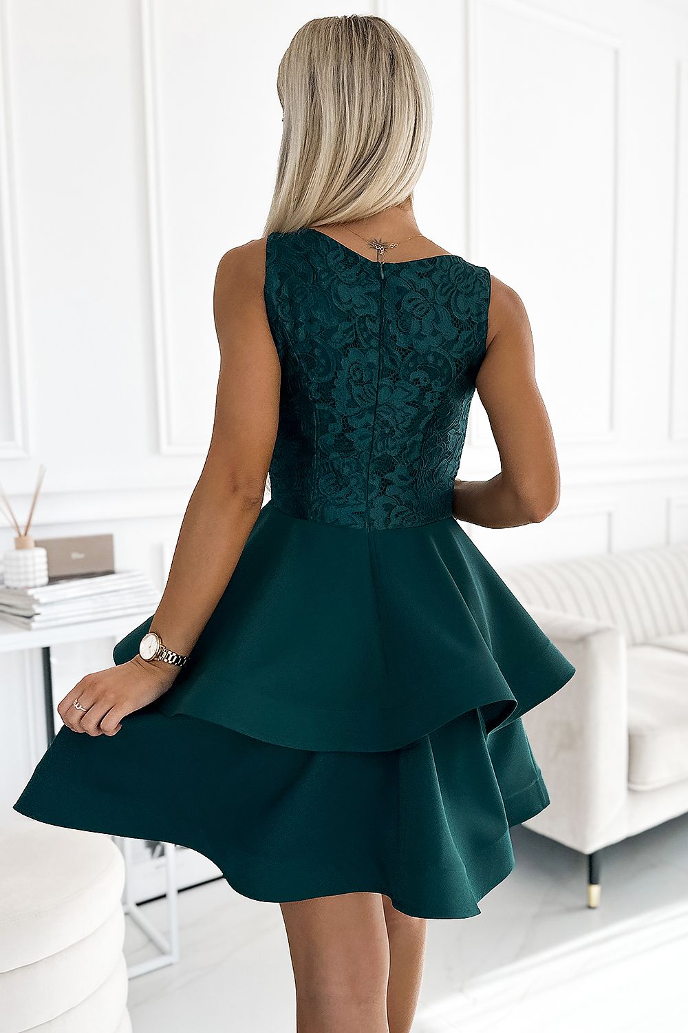 Numoco Laura Lace Daydress with Heavily Flared Skirt