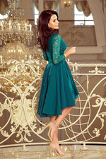 Numoco Nicolle Lace Asymmetrical 3/4 Sleeve Dress