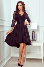 Numoco Nicolle Lace Asymmetrical 3/4 Sleeve Dress