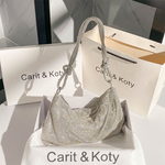 Ophelia Luxury Niche Design Diamond-Studded Handbag Silver