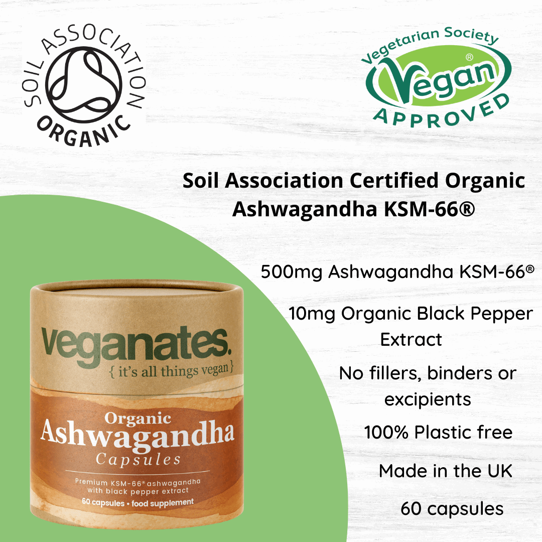 Organic Ashwagandha KSM-66 | 500mg Vegan Capsules | 60 Capsules 2 Months Supply