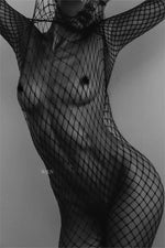 PREY Fishnet Full Erotic Bodystocking Black or Pink