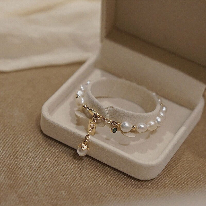 Primrose Natural Pearl & Emerald Zircon Bracelet