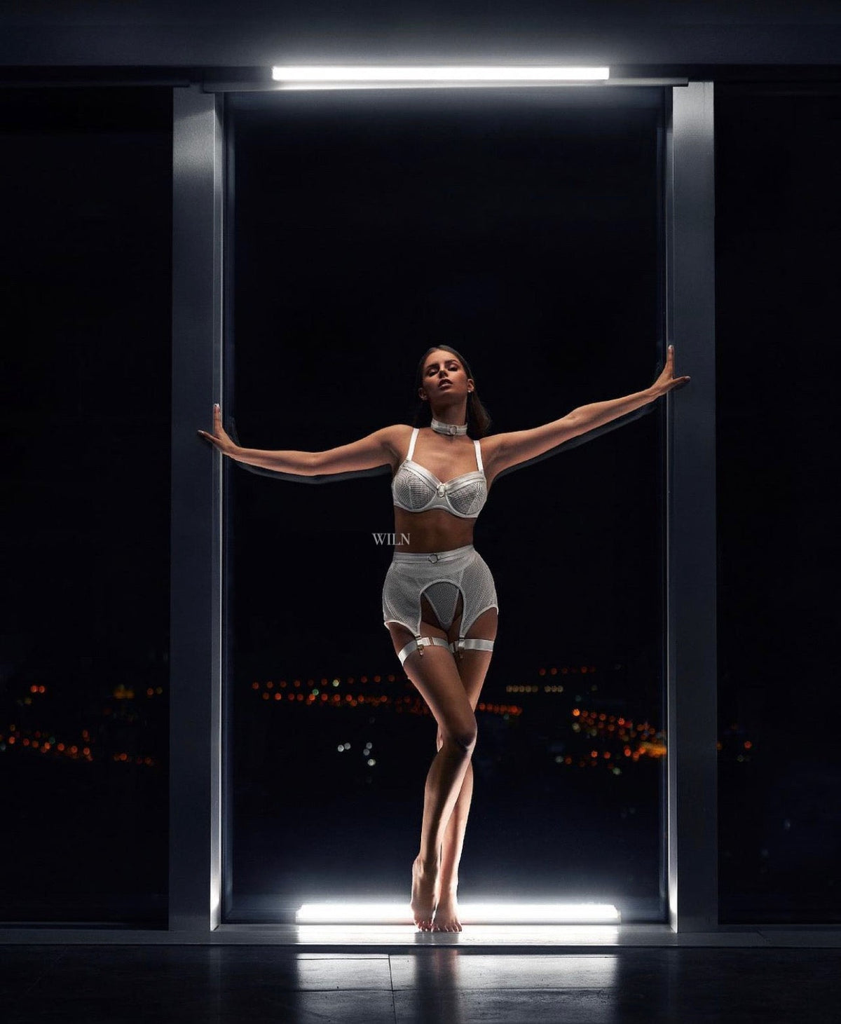 RAVENOUS White 4 Piece Mesh Lingerie Set