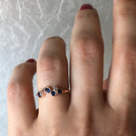Ring with 4 dark blue stones