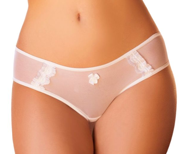 Roza Amarantes Sheer Briefs White