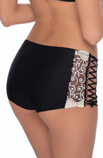 Roza Ginewra Short Style Lace Briefs Black & White