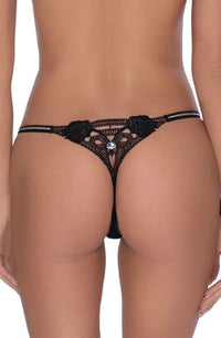 Roza Lea Diamante Black Thong