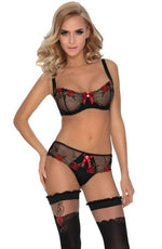 Roza Rufina Soft Cup Bra Black & Red