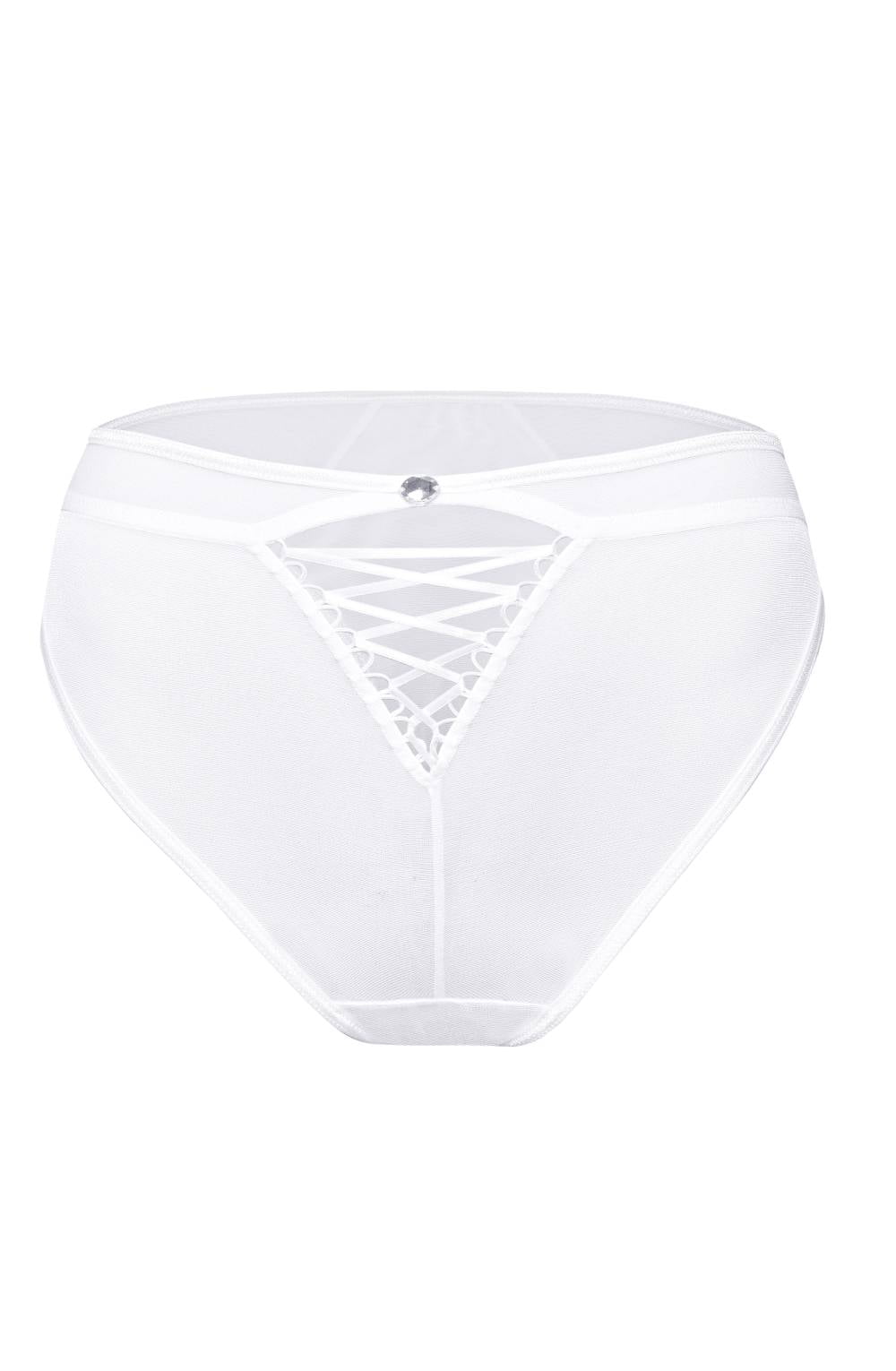 Roza Tarra Satin Ribbon Briefs White