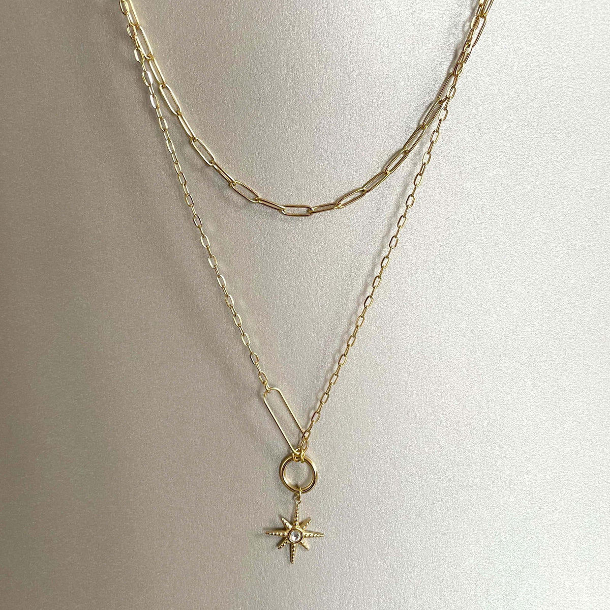Sahara Luxe 18k Gold Plated Double Layer Necklace