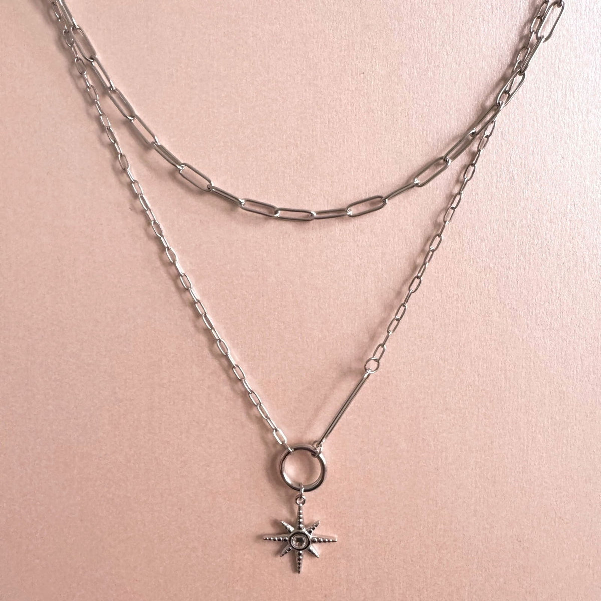 Sahara Luxe Double Layer Necklace - Silver