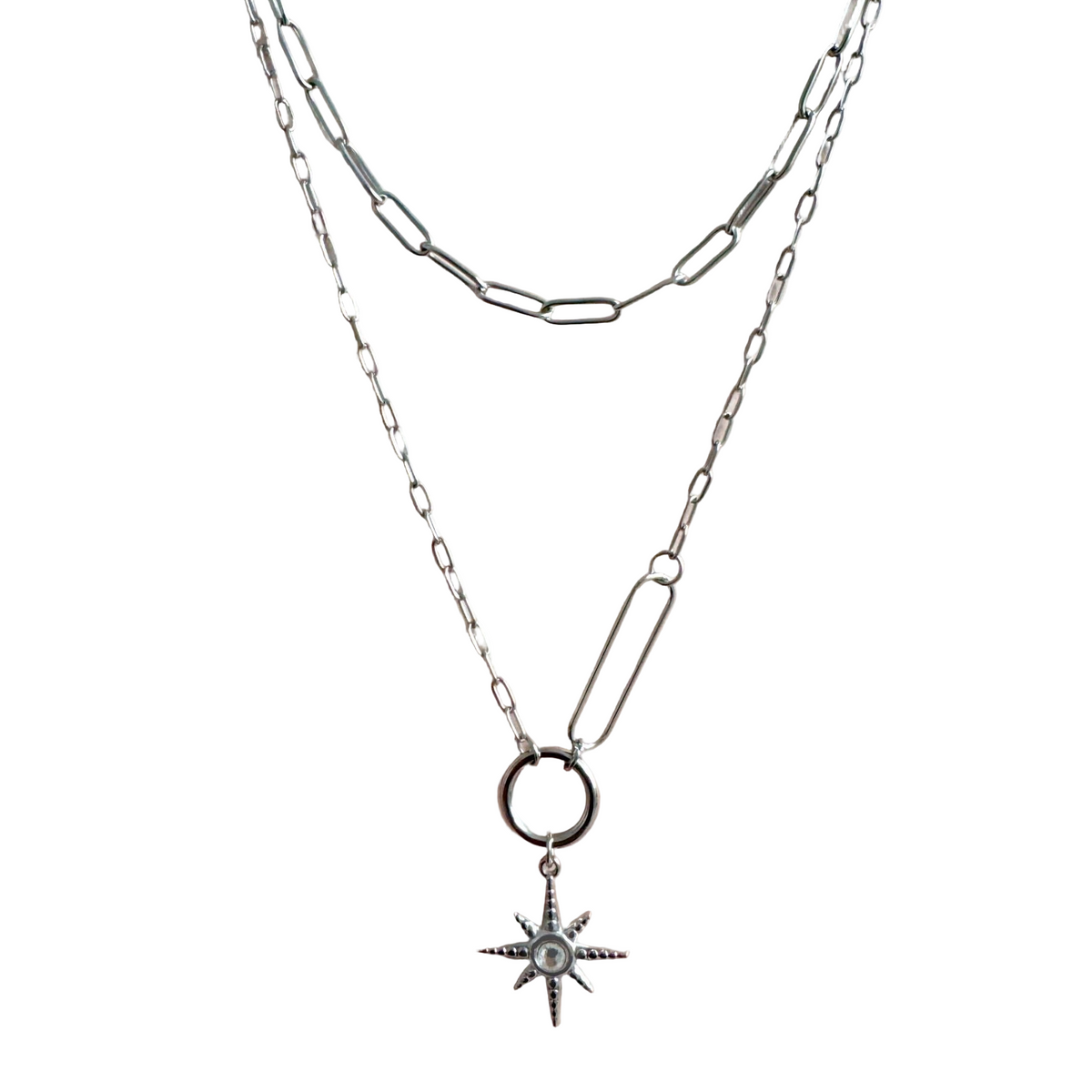 Sahara Luxe Double Layer Necklace - Silver