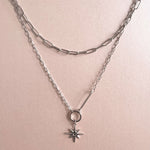 Sahara Luxe Double Layer Necklace - Silver
