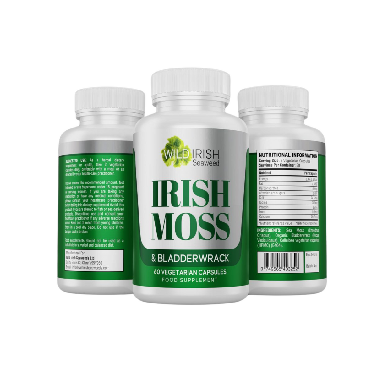 Wild Irish Seaweed Seamoss & Bladderwrack 60 Capsules
