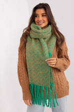 AT Geometric Shawl Scarf green one-size-fits-all