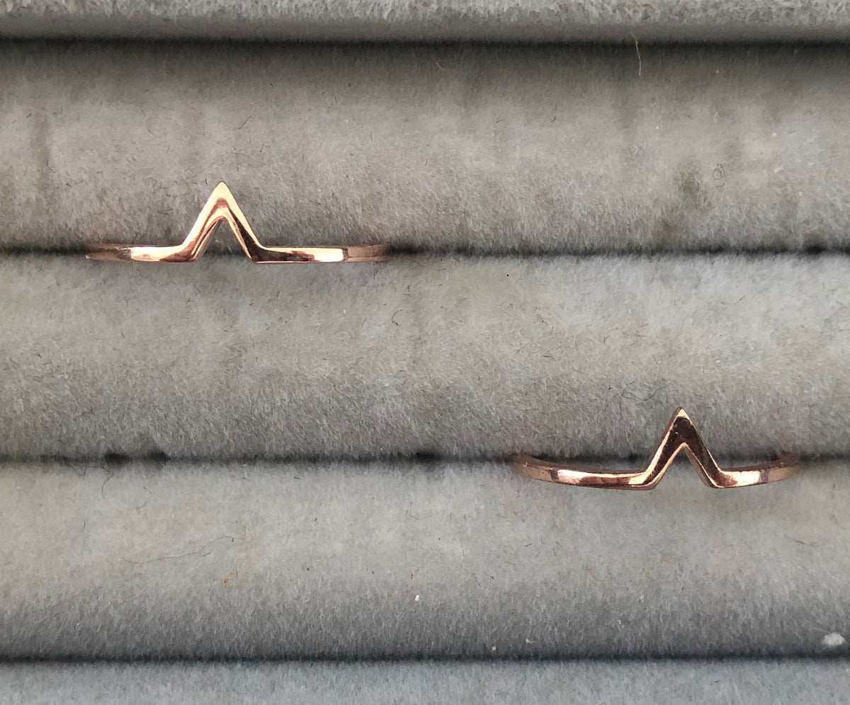 Silver Rings without Stones N rose gold
