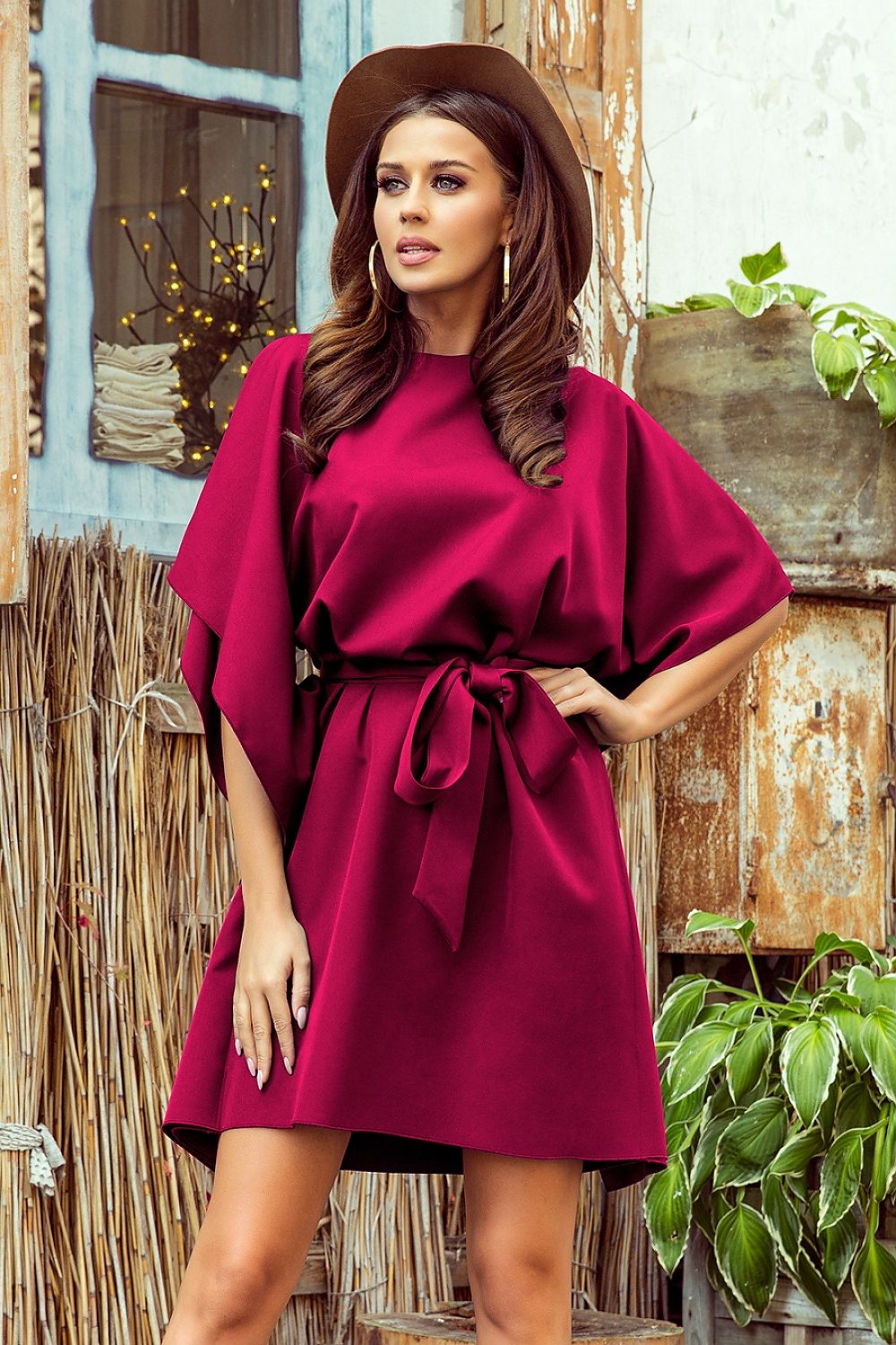 Numoco Sofia Butterfly Day Dress Red Shade 2