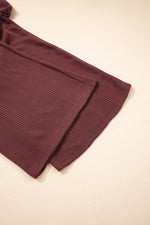 Solid Color Ribbed Ruffle Tank Top & Trousers Co-ord Set