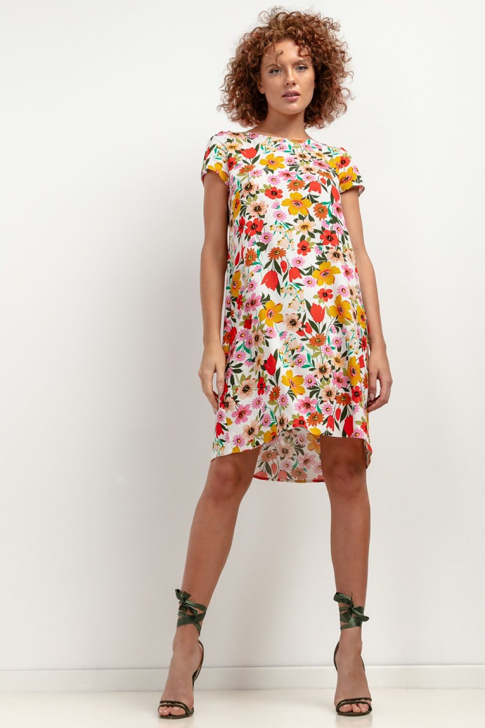 Tessita Patterned Viscose Knee-Length Day Dress